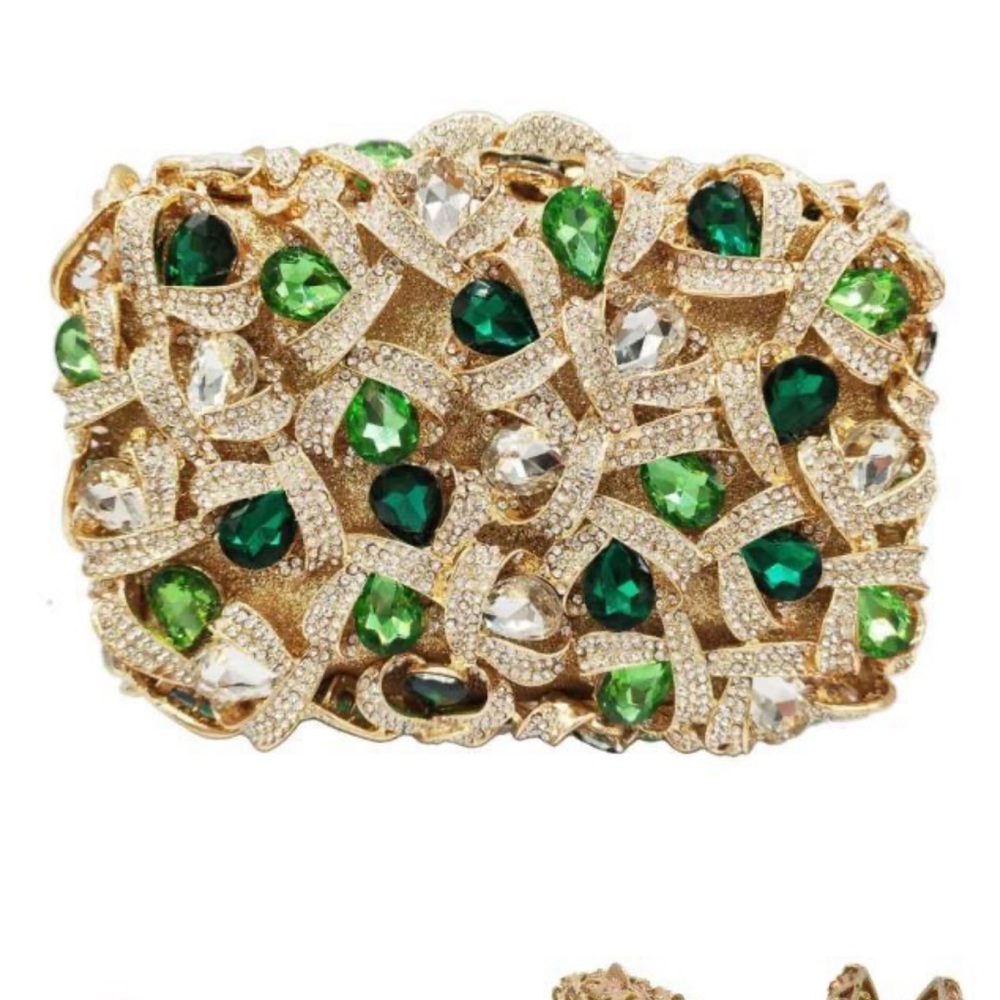 Little luxuries clutch gold and green